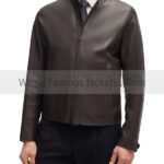 Men's Brown Leather Regular-Fit Jacket