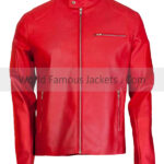 Men’s Cafe Racer Red Leather Jacket