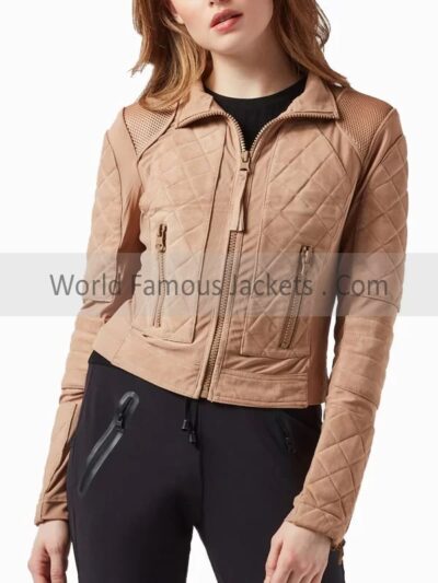Women's Quilted Suede Leather Jacket