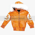 8 Ball Orange Leather Jacket