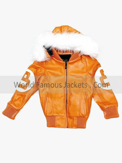8 Ball Orange Leather Jacket