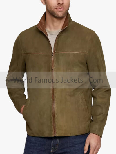 Men's Slim-fit Goatskin Suede Leather Jacket