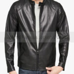 Men's Simple Black Motorcycle Leather Jacket