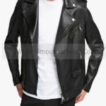 Motorcycle Black Leather Jacket Mens