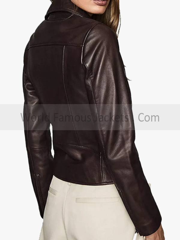 Motorcycle Brown Leather Jacket