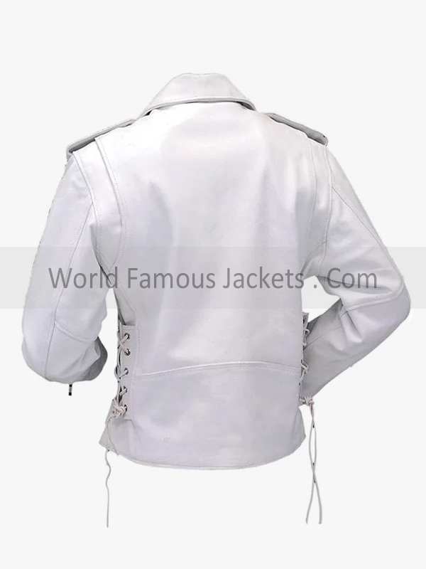 White Motorcycle Leather Jacket