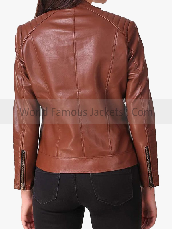 Women’s Brown Moto Jacket