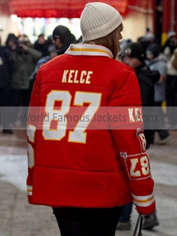 Taylor Swift Kelce 87 Red Puffer Jacket